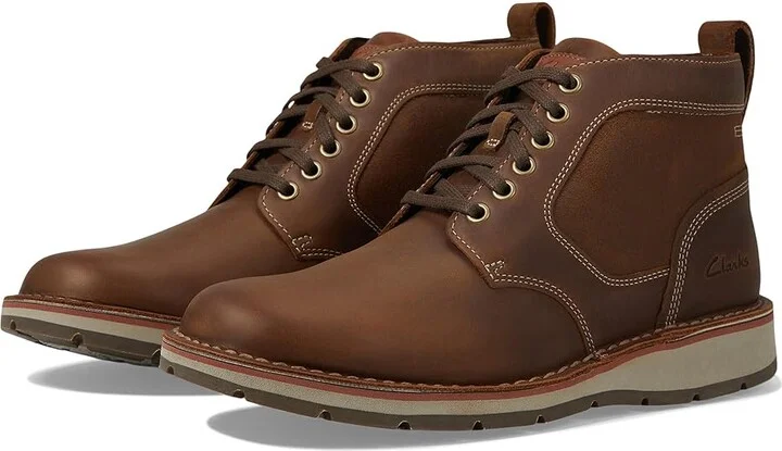 Clarks Gravelle Top Men's Boots Tan Leather : 8 D - Medium, Leather/Textile