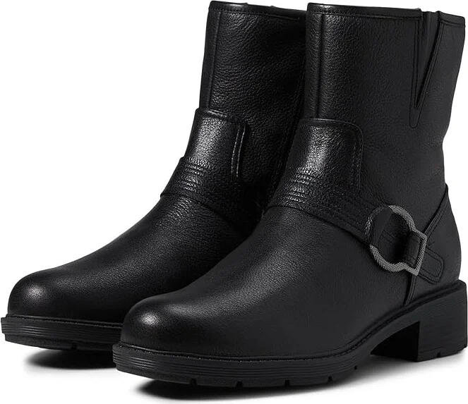 Clarks Hearth Cross Women's Boots Black Leather : 10 B - Medium