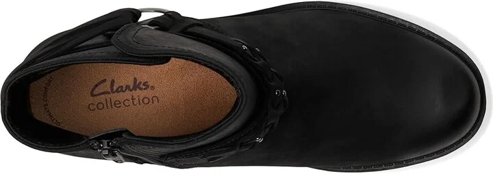 Clarks Hearth Kaylie Women's Boots Black Oily Leather : 6 D - Wide, Leather/Mesh/Polyester - Image 2