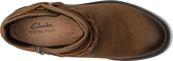 Clarks Hearth Kaylie Women's Boots Mushroom Oily Leather : 6.5 B - Medium, Leather/Mesh/Polyester - Image 2