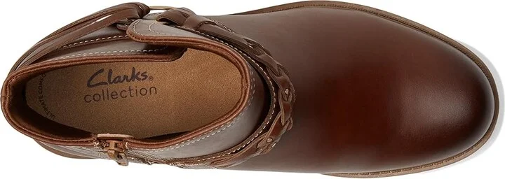 Clarks Hearth Kaylie Women's Boots Tan Leather : 6 D - Wide, Leather/Mesh/Polyester - Image 2