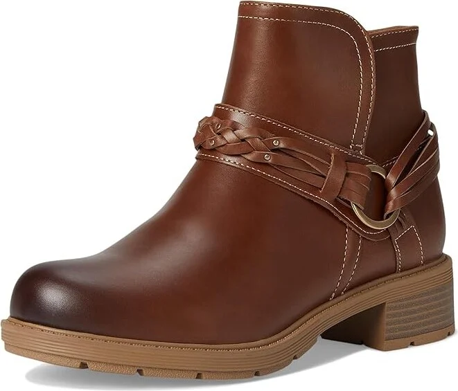 Clarks Hearth Kaylie Women's Boots Tan Leather : 6 D - Wide, Leather/Mesh/Polyester - Image 5
