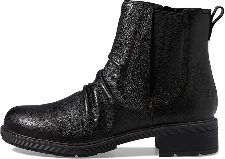 Clarks Hearth Rose Women's Boots Black Leather : 6 D - Wide - Image 5