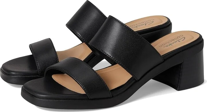 Clarks Jaylan Dusk Women's Sandals Black Leather : 6.5 B - Medium, Leather/Rubber