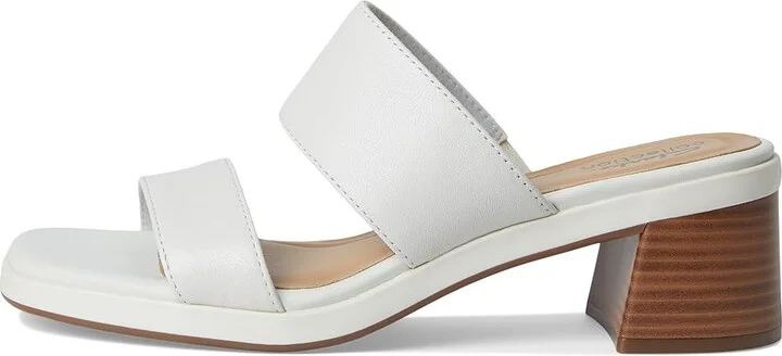Clarks Jaylan Dusk Women's Sandals White Leather : 9.5 B - Medium, Leather/Rubber - Image 6