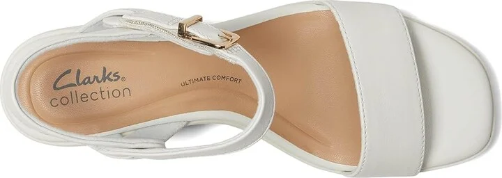 Clarks Jaylan Ray Women's Sandals White Leather : 8.5 B - Medium - Image 2