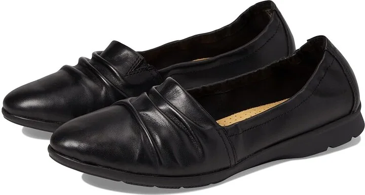 Clarks Jenette Ruby Women's Shoes Black Leather : 6.5 B - Medium