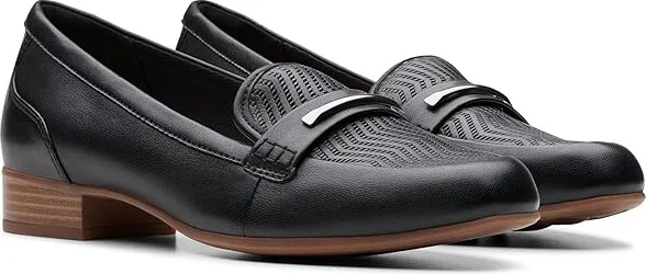 Clarks Juliet Aster High Women's Heels Black Leather : 10 B - Medium, Leather/Rubber