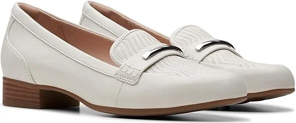 Clarks Juliet Aster High Women's Heels Off-White Leather : 12 A - Narrow, Leather/Rubber