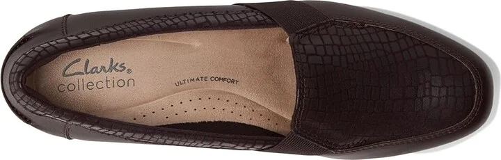 Clarks Juliet Beat Women's Flat Shoes Merlot Leather : 9.5 B - Medium - Image 2