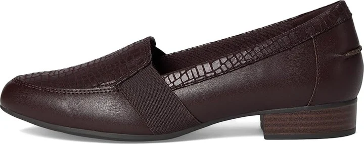 Clarks Juliet Beat Women's Flat Shoes Merlot Leather : 9.5 B - Medium - Image 6