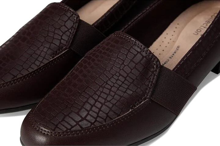 Clarks Juliet Beat Women's Flat Shoes Merlot Leather : 9.5 B - Medium - Image 7