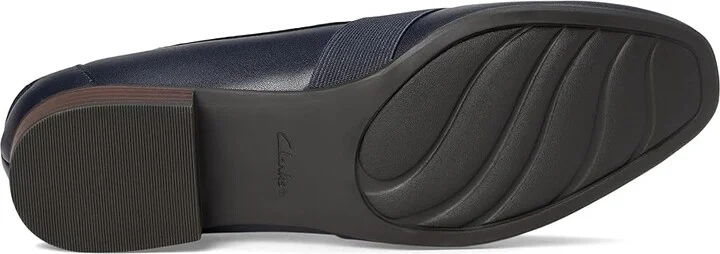 Clarks Juliet Beat Women's Flat Shoes Navy Leather : 6.5 B - Medium - Image 3