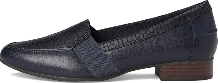 Clarks Juliet Beat Women's Flat Shoes Navy Leather : 6.5 B - Medium - Image 6