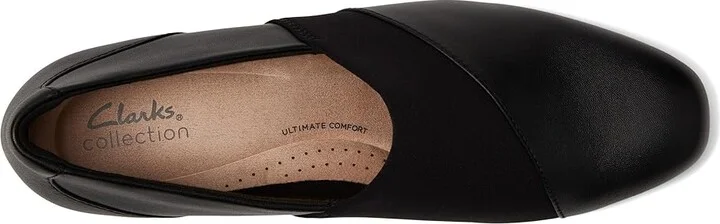 Clarks Juliet Gem High Women's Heels Black Leather : 8 D - Wide, Leather/Rubber - Image 2
