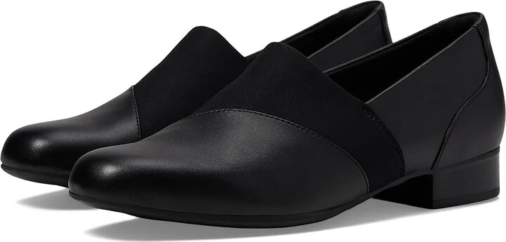 Clarks Juliet Gem High Women's Heels Black Leather : 8 D - Wide, Leather/Rubber