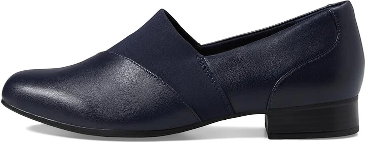 Clarks Juliet Gem High Women's Heels Navy Leather : 7.5 B - Medium, Leather/Rubber - Image 6