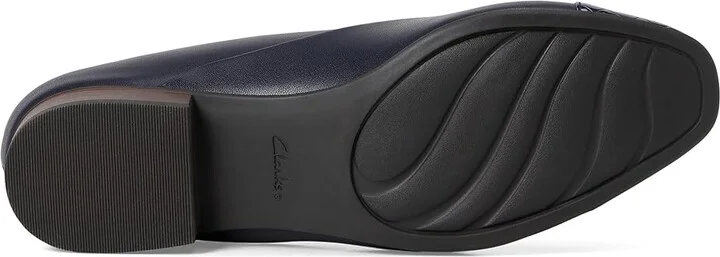 Clarks Juliet Rise Women's Slip-on Dress Shoes Navy Leather : 6.5 D - Wide - Image 3