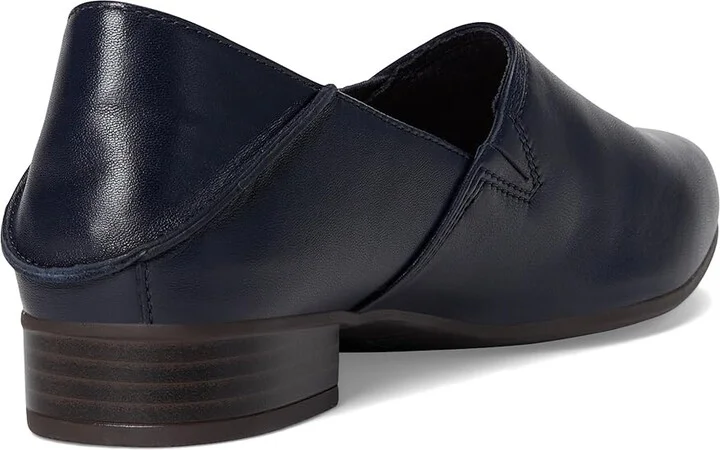 Clarks Juliet Trim Women's Flat Shoes Navy Leather : 7 D - Wide - Image 4