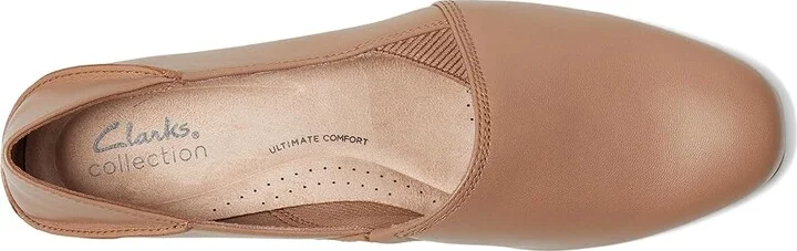 Clarks Juliet Trim Women's Flat Shoes Warm Beige Leather : 5.5 B - Medium - Image 2