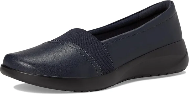Clarks Kaetlyn Rhea Women's Flat Shoes Navy Leather : 10 B - Medium - Image 5