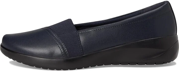 Clarks Kaetlyn Rhea Women's Flat Shoes Navy Leather : 10 B - Medium - Image 6