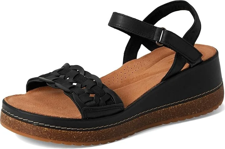Clarks Kassanda Bar Women's Sandals Black Leather : 9 C - Wide, Suede - Image 5