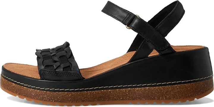 Clarks Kassanda Bar Women's Sandals Black Leather : 9 C - Wide, Suede - Image 6