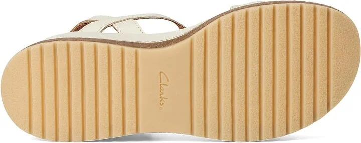 Clarks Kassanda Bar Women's Sandals Cream Leather : 9.5 B - Medium, Suede - Image 3