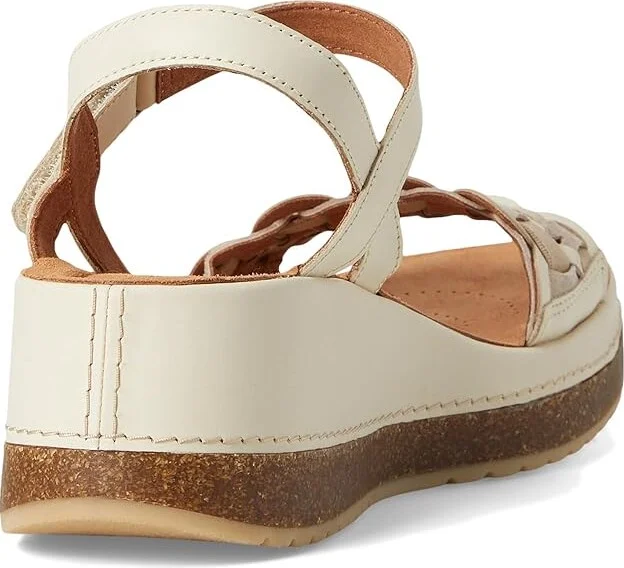 Clarks Kassanda Bar Women's Sandals Cream Leather : 9.5 B - Medium, Suede - Image 4
