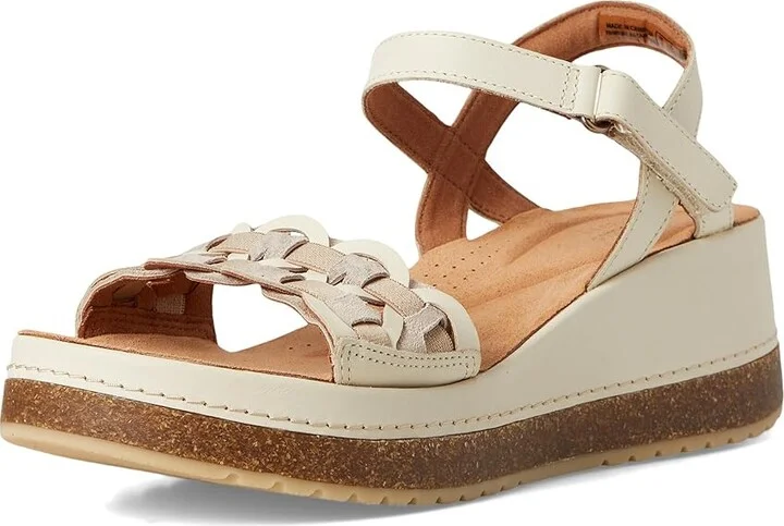 Clarks Kassanda Bar Women's Sandals Cream Leather : 9.5 B - Medium, Suede - Image 5