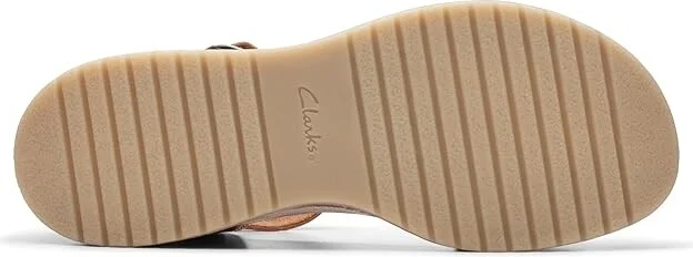 Clarks Kassanda Lily Women's Sandals Tan Leather : 8 C - Wide - Image 3