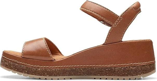 Clarks Kassanda Lily Women's Sandals Tan Leather : 8 C - Wide - Image 5