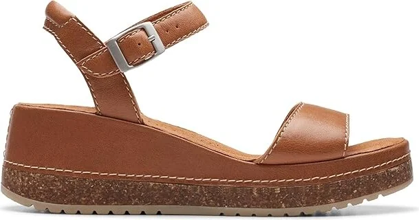 Clarks Kassanda Lily Women's Sandals Tan Leather : 8 C - Wide - Image 6