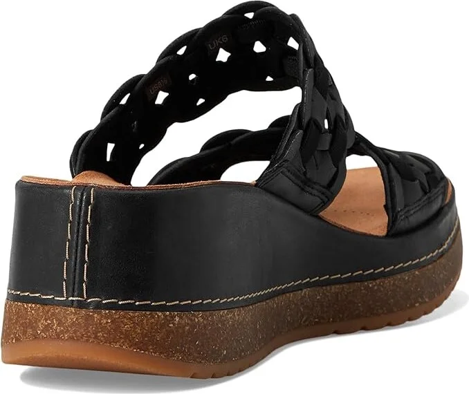 Clarks Kassanda Mule Women's Sandals Black Combi Leather : 12 B - Medium, Leather/Rubber/Suede - Image 4