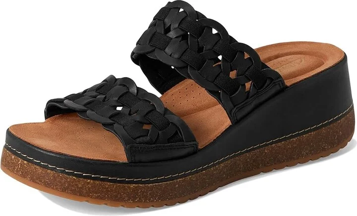 Clarks Kassanda Mule Women's Sandals Black Combi Leather : 12 B - Medium, Leather/Rubber/Suede - Image 5