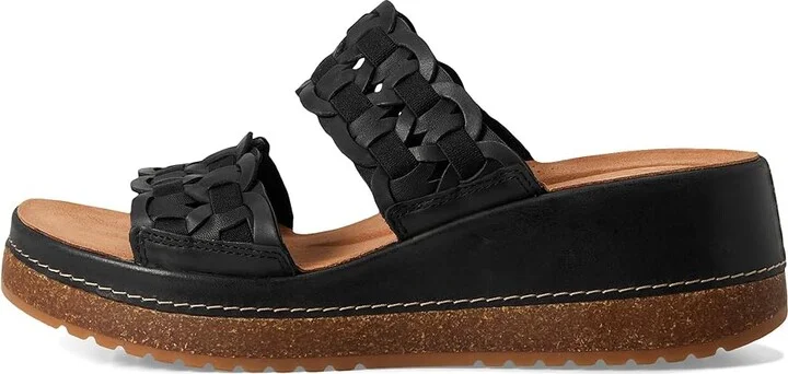 Clarks Kassanda Mule Women's Sandals Black Combi Leather : 12 B - Medium, Leather/Rubber/Suede - Image 6