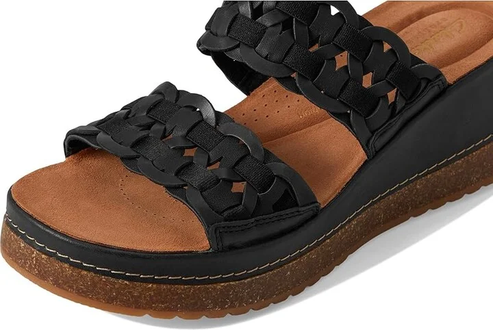 Clarks Kassanda Mule Women's Sandals Black Combi Leather : 12 B - Medium, Leather/Rubber/Suede - Image 7