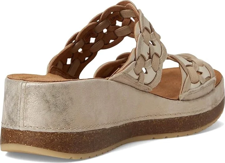 Clarks Kassanda Mule Women's Sandals Metallic Combi Leather : 7 B - Medium, Leather/Rubber/Suede - Image 4