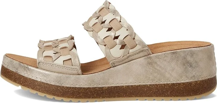 Clarks Kassanda Mule Women's Sandals Metallic Combi Leather : 7 B - Medium, Leather/Rubber/Suede - Image 6