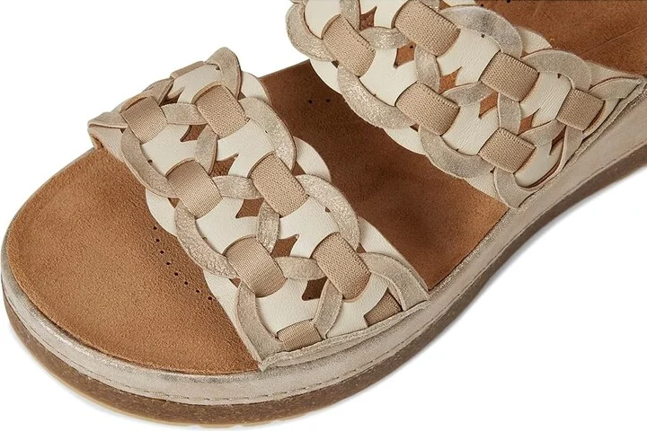 Clarks Kassanda Mule Women's Sandals Metallic Combi Leather : 7 B - Medium, Leather/Rubber/Suede - Image 7