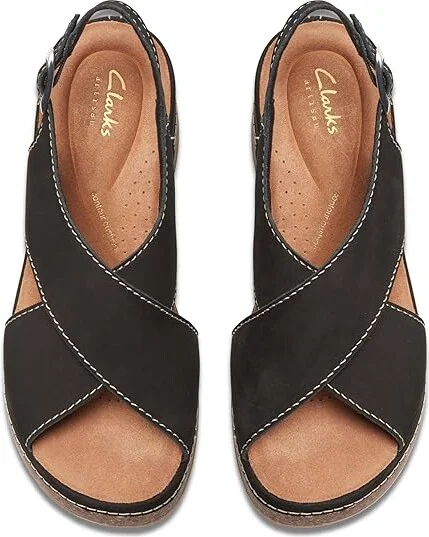 Clarks Kassanda Step Women's Sandals Black Nubuck : 8 C - Wide, Leather - Image 2