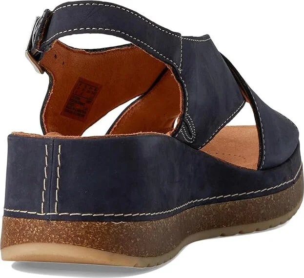Clarks Kassanda Step Women's Sandals Navy Nubuck : 6.5 B - Medium, Leather - Image 4