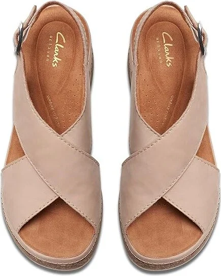 Clarks Kassanda Step Women's Sandals Sand Nubuck : 8.5 C - Wide, Leather - Image 2