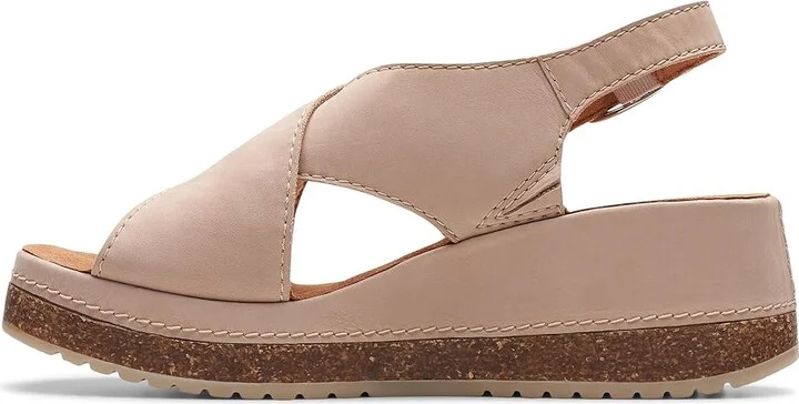 Clarks Kassanda Step Women's Sandals Sand Nubuck : 8.5 C - Wide, Leather - Image 4
