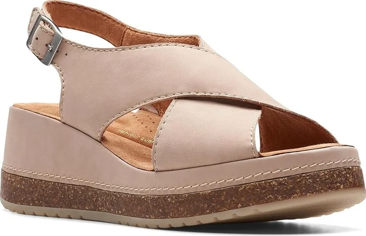 Clarks Kassanda Step Women's Sandals Sand Nubuck : 8.5 C - Wide, Leather - Image 5