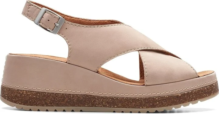 Clarks Kassanda Step Women's Sandals Sand Nubuck : 8.5 C - Wide, Leather - Image 6