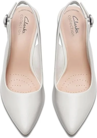 Clarks Kataleyna Step Women's Shoes Off-White Leather : 8 D - Wide, Leather/Rubber - Image 2