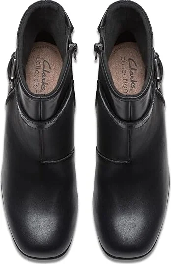 Clarks Keirsta Haley Women's Boots Black Leather : 7.5 B - Medium, Leather/Mesh/Polyester - Image 2