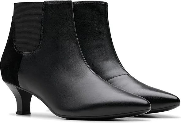 Clarks Kepley Erin Women's Boots Black Leather : 5.5 B - Medium, Leather/Rubber